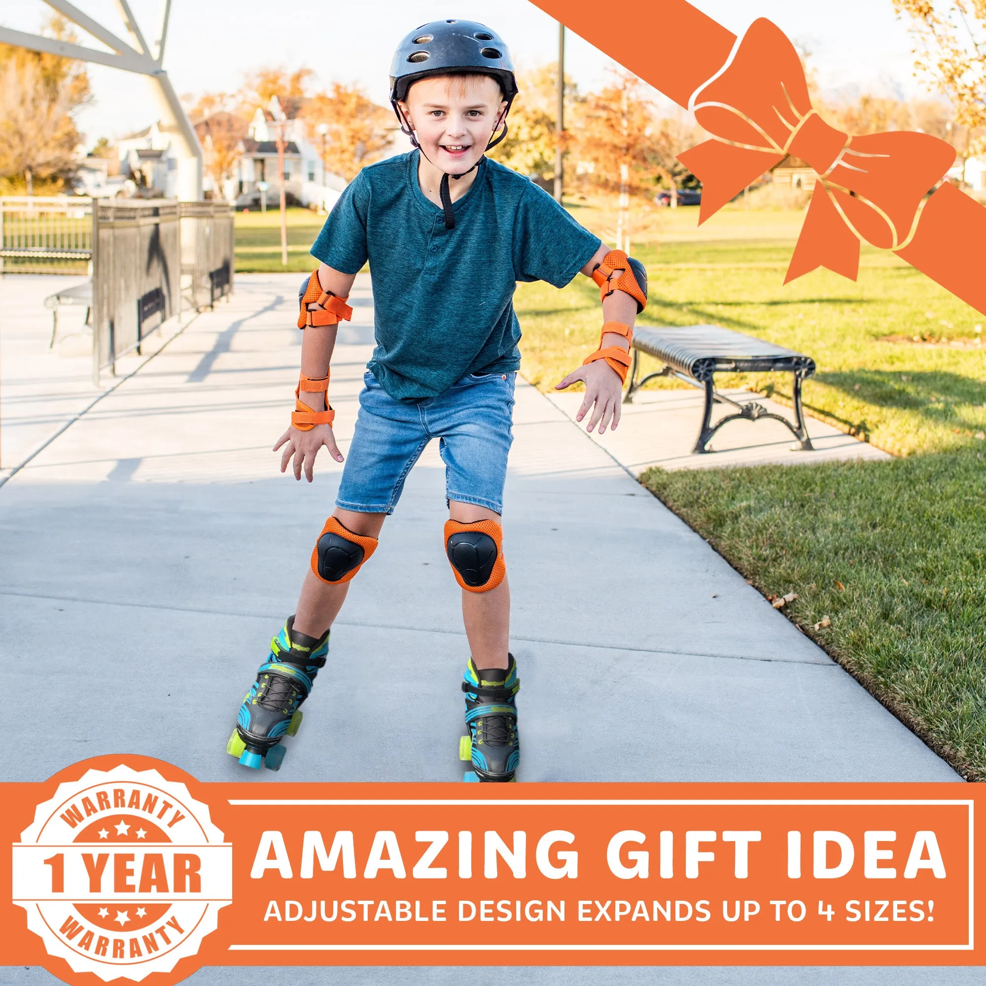Inline Skates Combo |  Light-Up Skates for Kids, Youth - Black