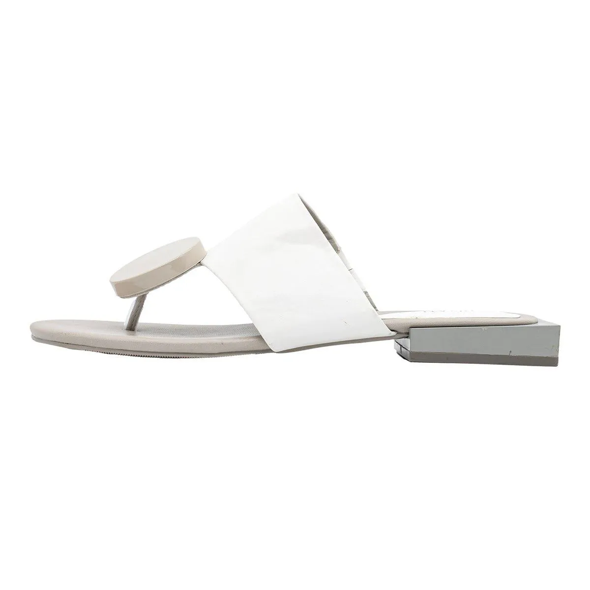 Inyati Strap Flat Sandals Leather Beige Colour For Women