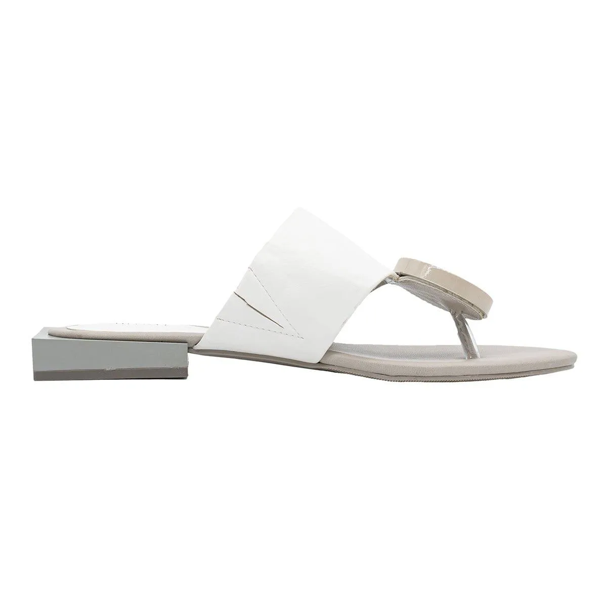Inyati Strap Flat Sandals Leather Beige Colour For Women