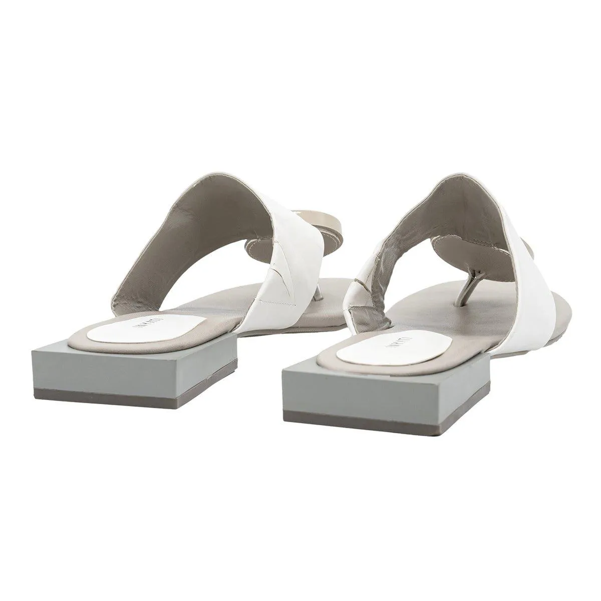 Inyati Strap Flat Sandals Leather Beige Colour For Women