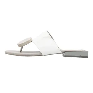 Inyati Strap Flat Sandals Leather Beige Colour For Women