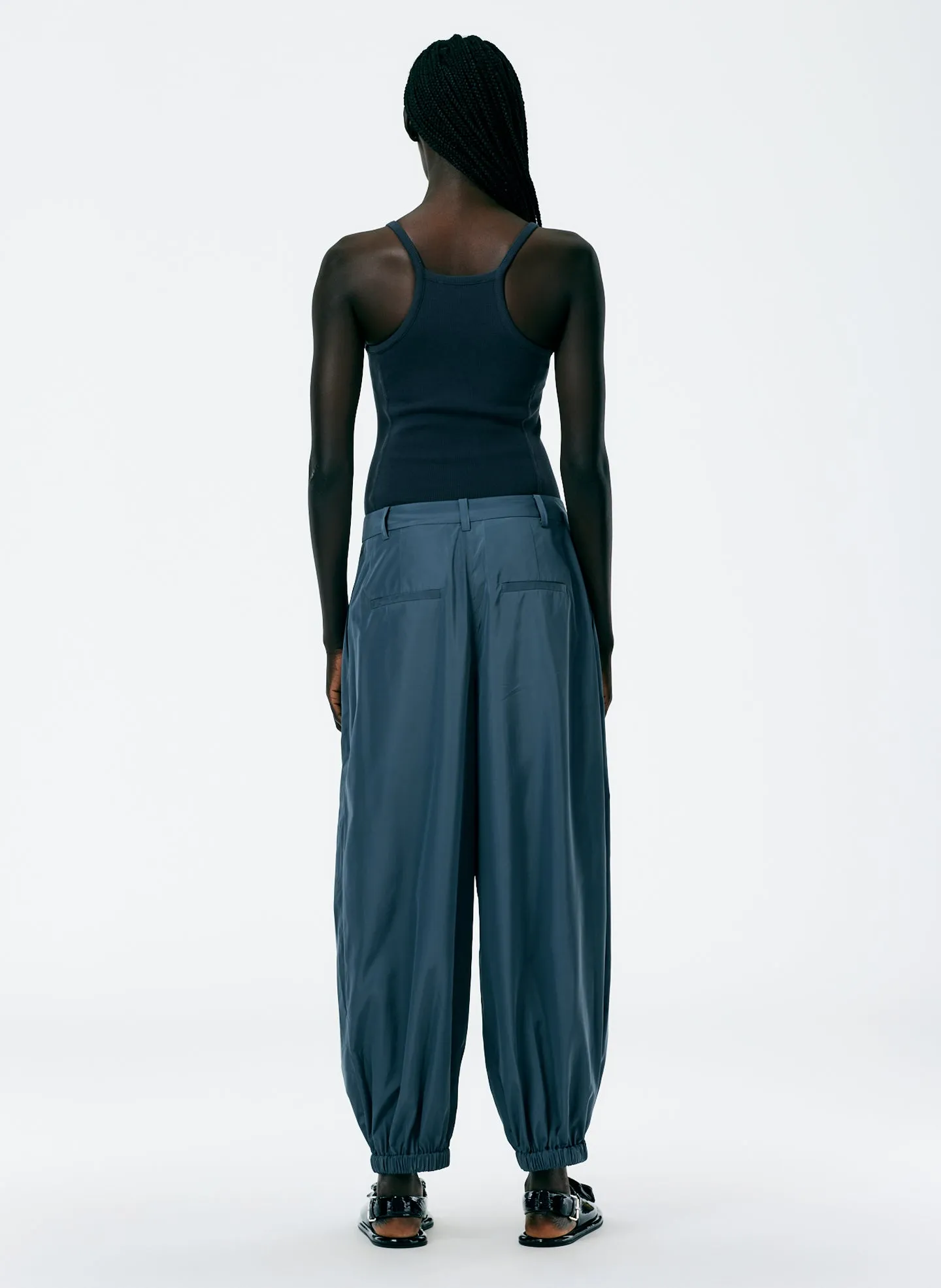Italian Sporty Nylon Eden Pleated Balloon Pant
