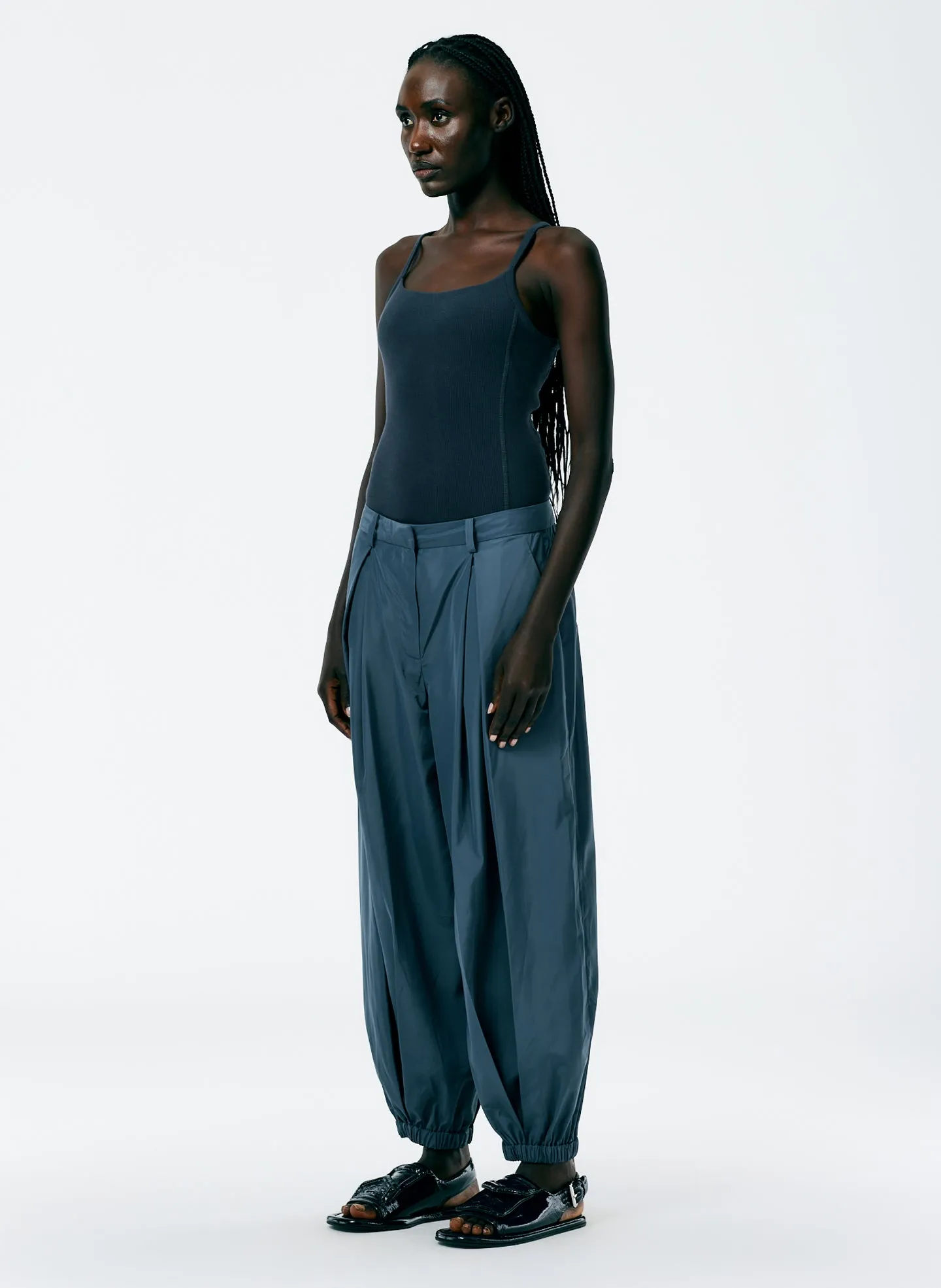 Italian Sporty Nylon Eden Pleated Balloon Pant