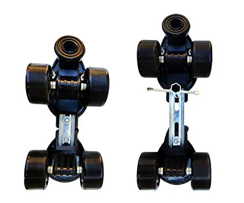 Jaspo Tenacity Adjustable Senior Roller Skates Suitable for Age Group 6 to 14 Years (Black)