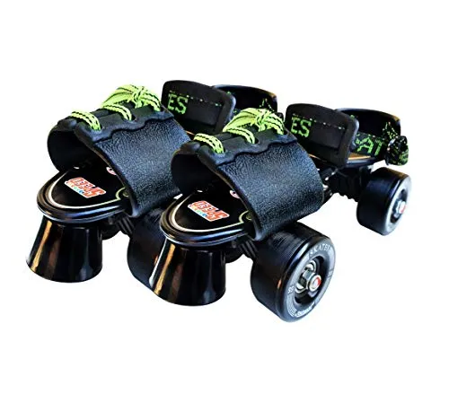Jaspo Tenacity Adjustable Senior Roller Skates Suitable for Age Group 6 to 14 Years (Black)