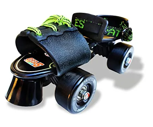 Jaspo Tenacity Adjustable Senior Roller Skates Suitable for Age Group 6 to 14 Years (Black)