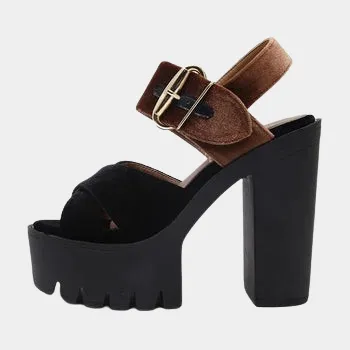 Joskaa 2024 New High Heeled Chunky Sandals