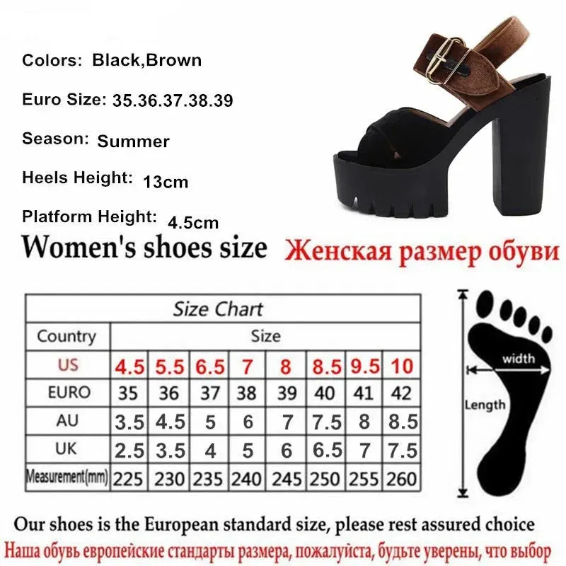 Joskaa 2024 New High Heeled Chunky Sandals