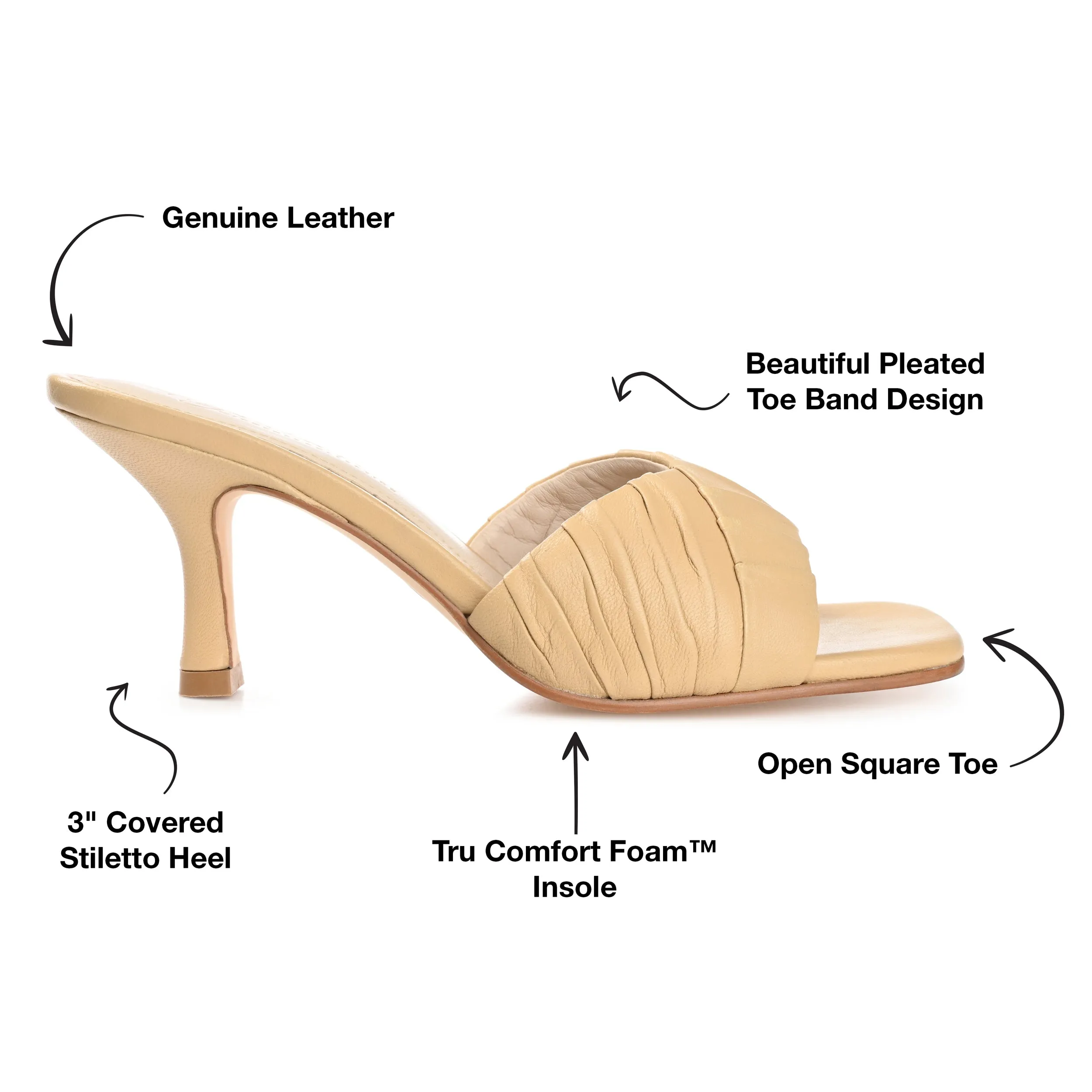 JULIETTE STILETTO HEEL MULES IN LEATHER