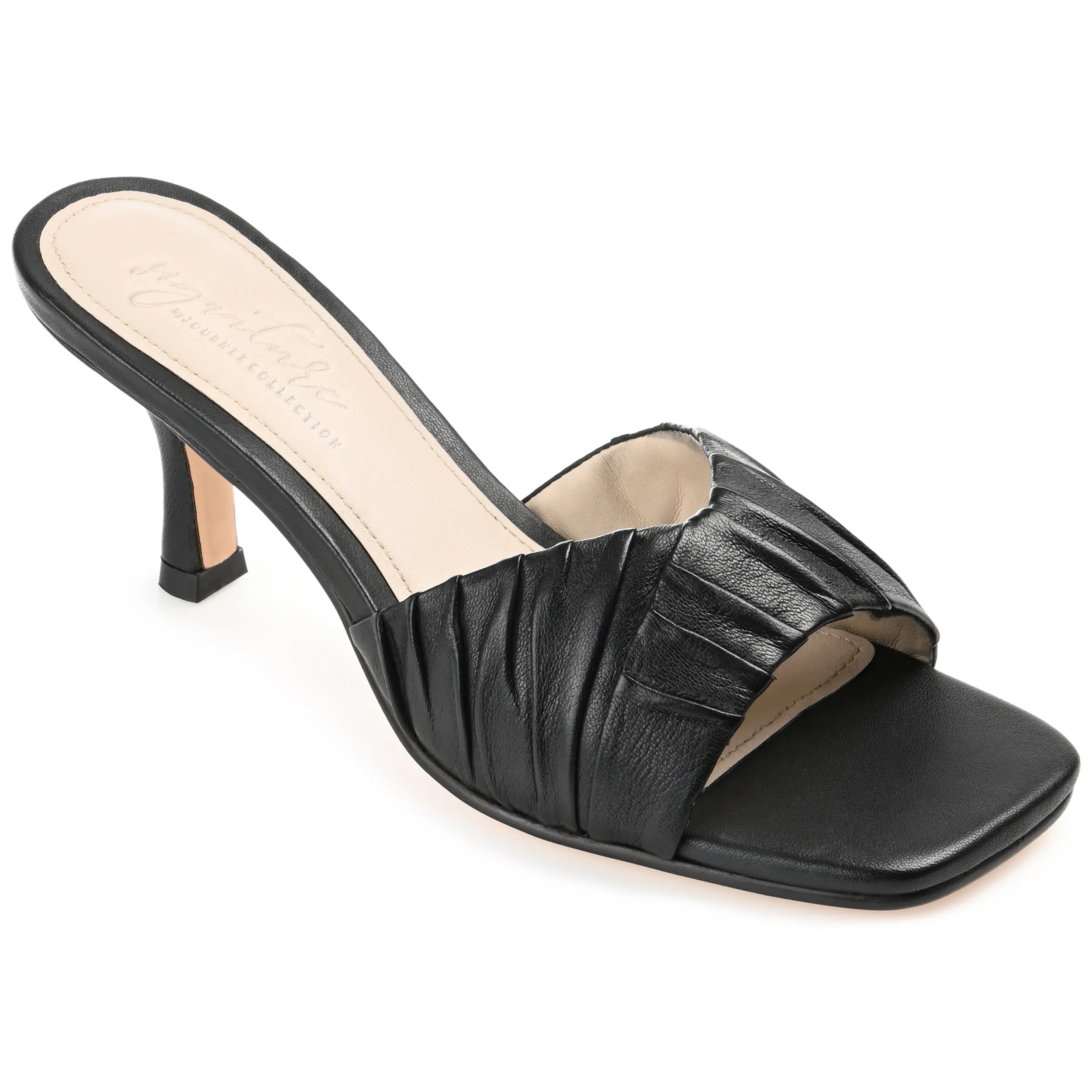 JULIETTE STILETTO HEEL MULES IN LEATHER