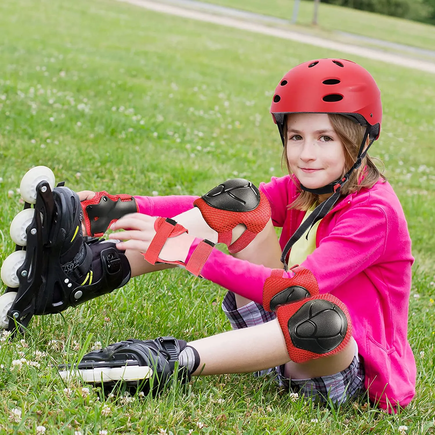 Kid Bike Helmet Knee Pads and Elbow Pads Set