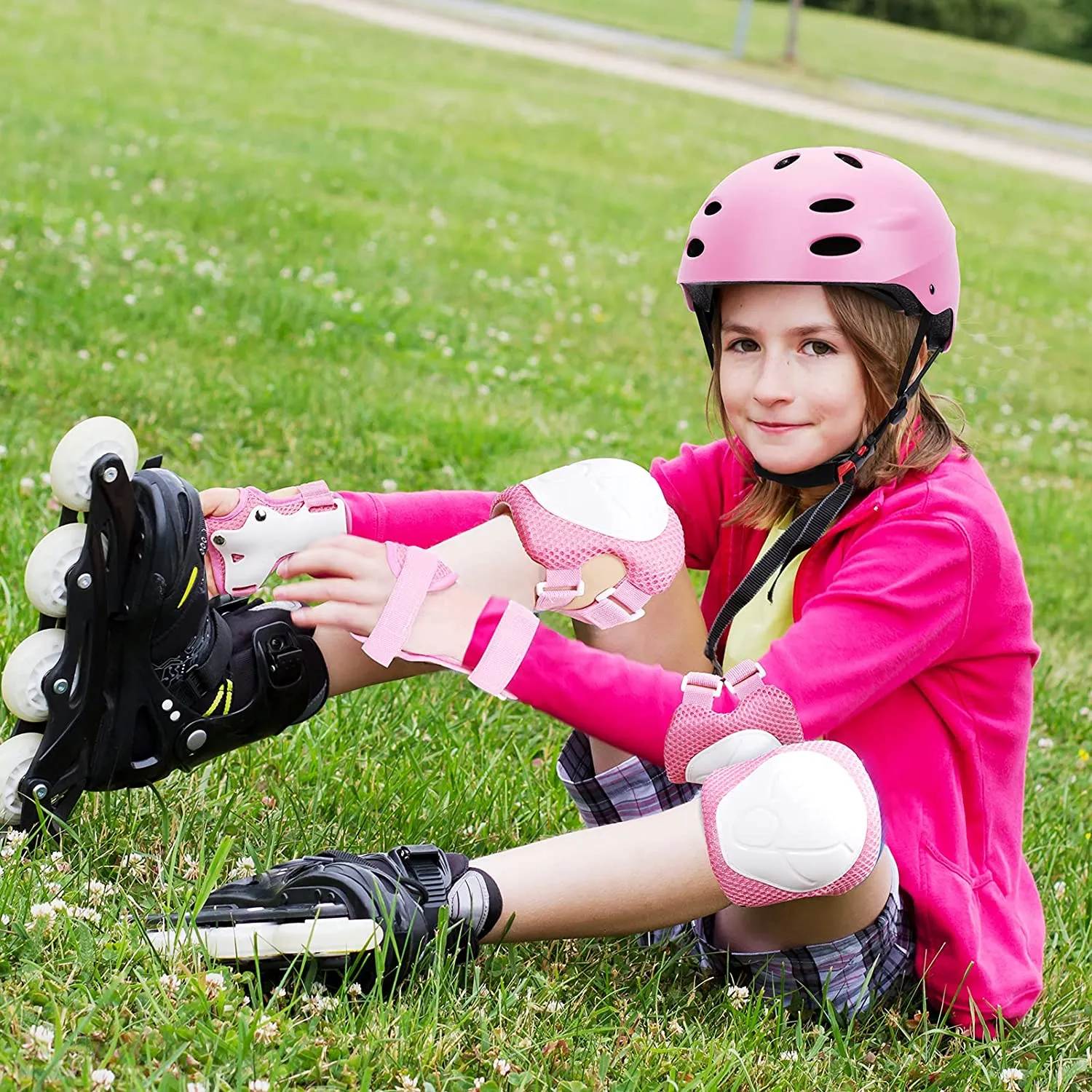 Kid Bike Helmet Knee Pads and Elbow Pads Set