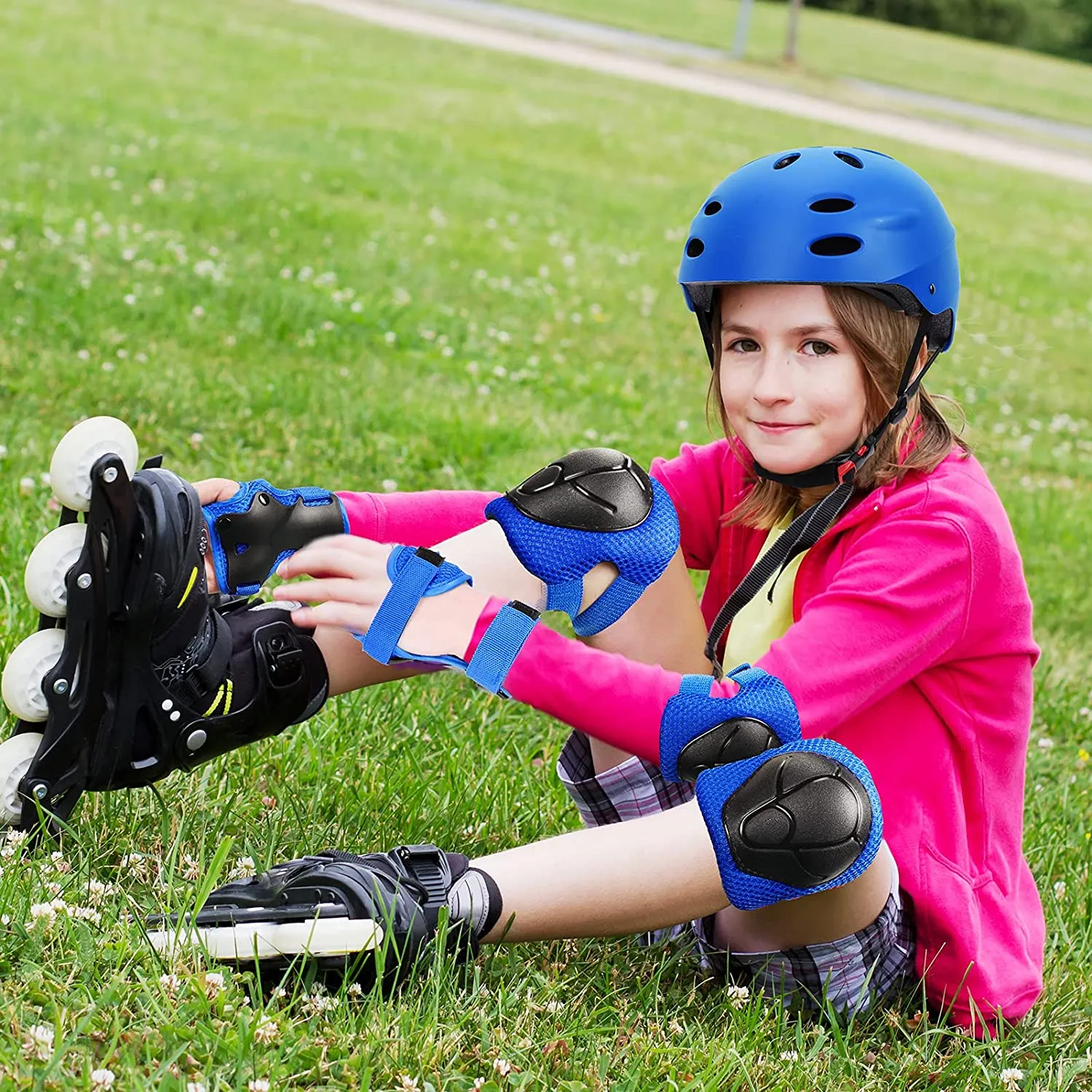 Kid Bike Helmet Knee Pads and Elbow Pads Set