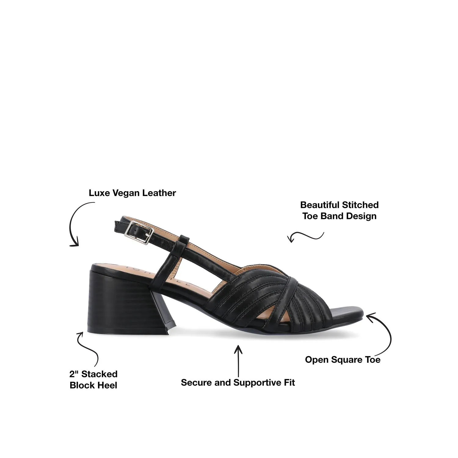 KIRSI BLOCK HEELED SANDAL IN FAUX LEATHER