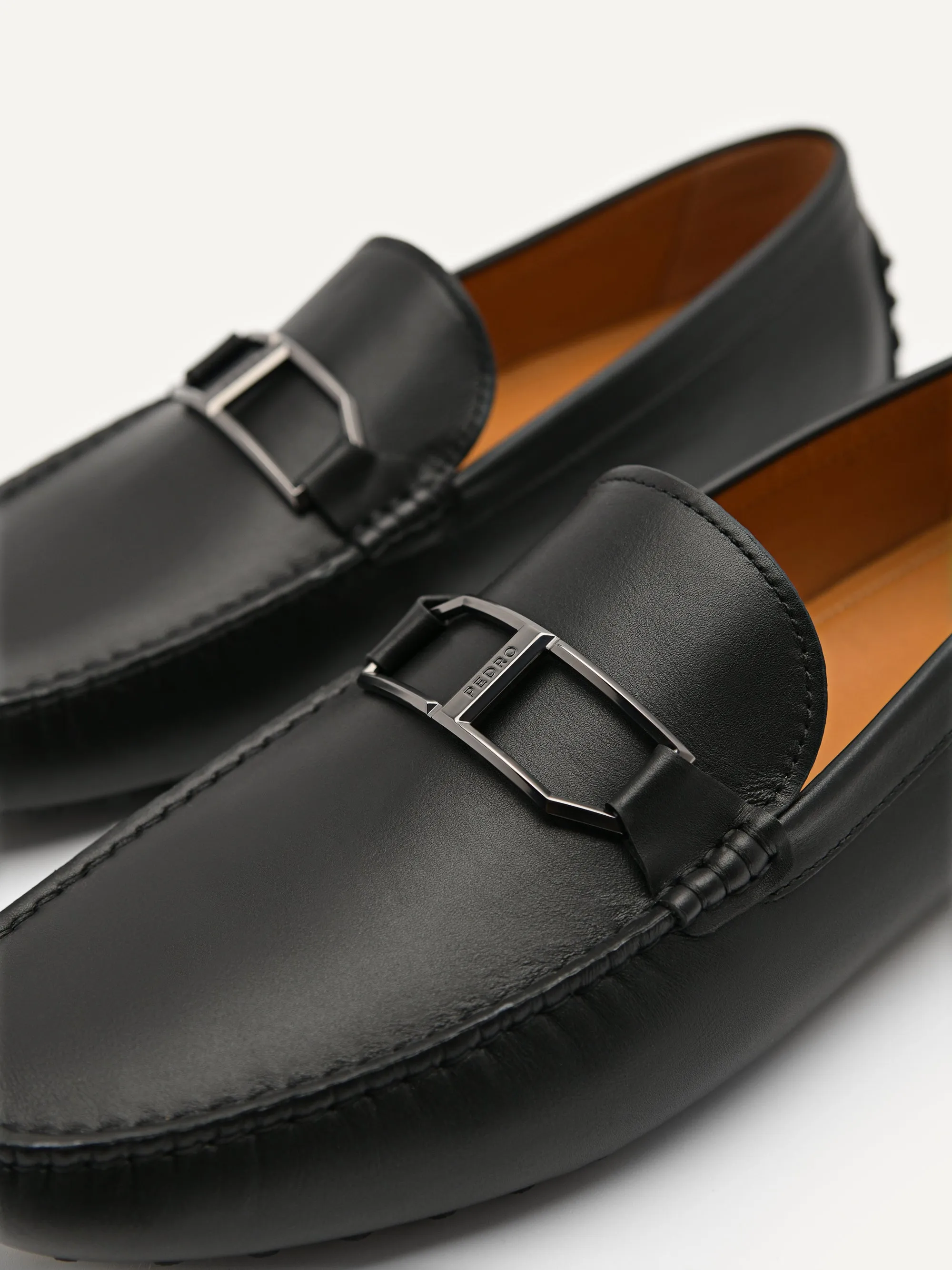 Leather Buckle Moccasins