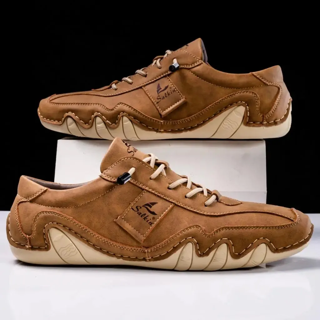 Leather Casual Lace-Up Loafers