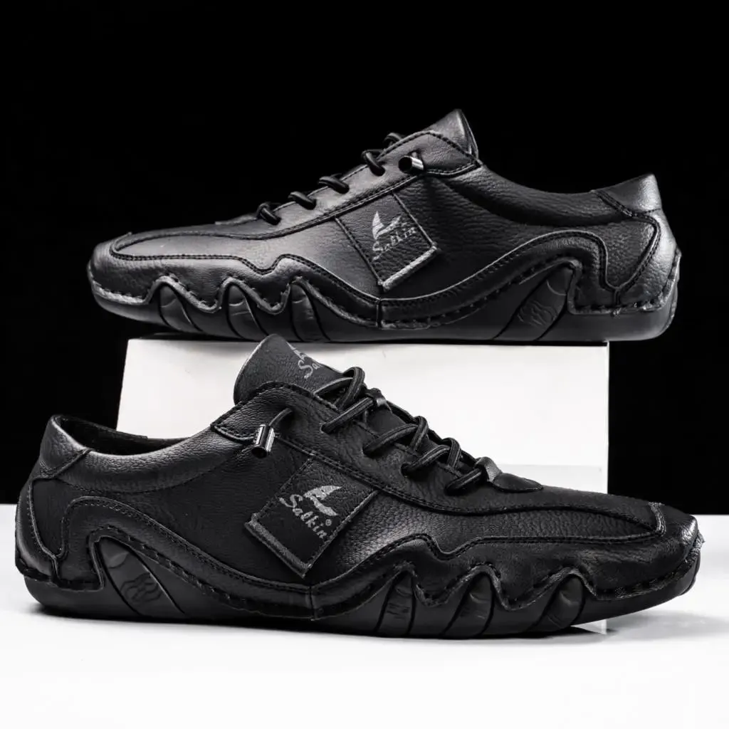 Leather Casual Lace-Up Loafers