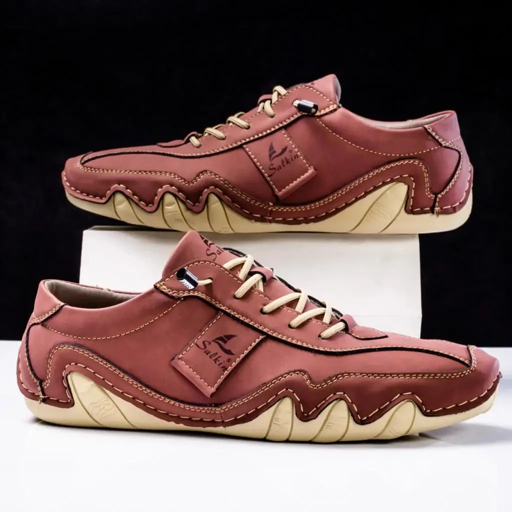 Leather Casual Lace-Up Loafers