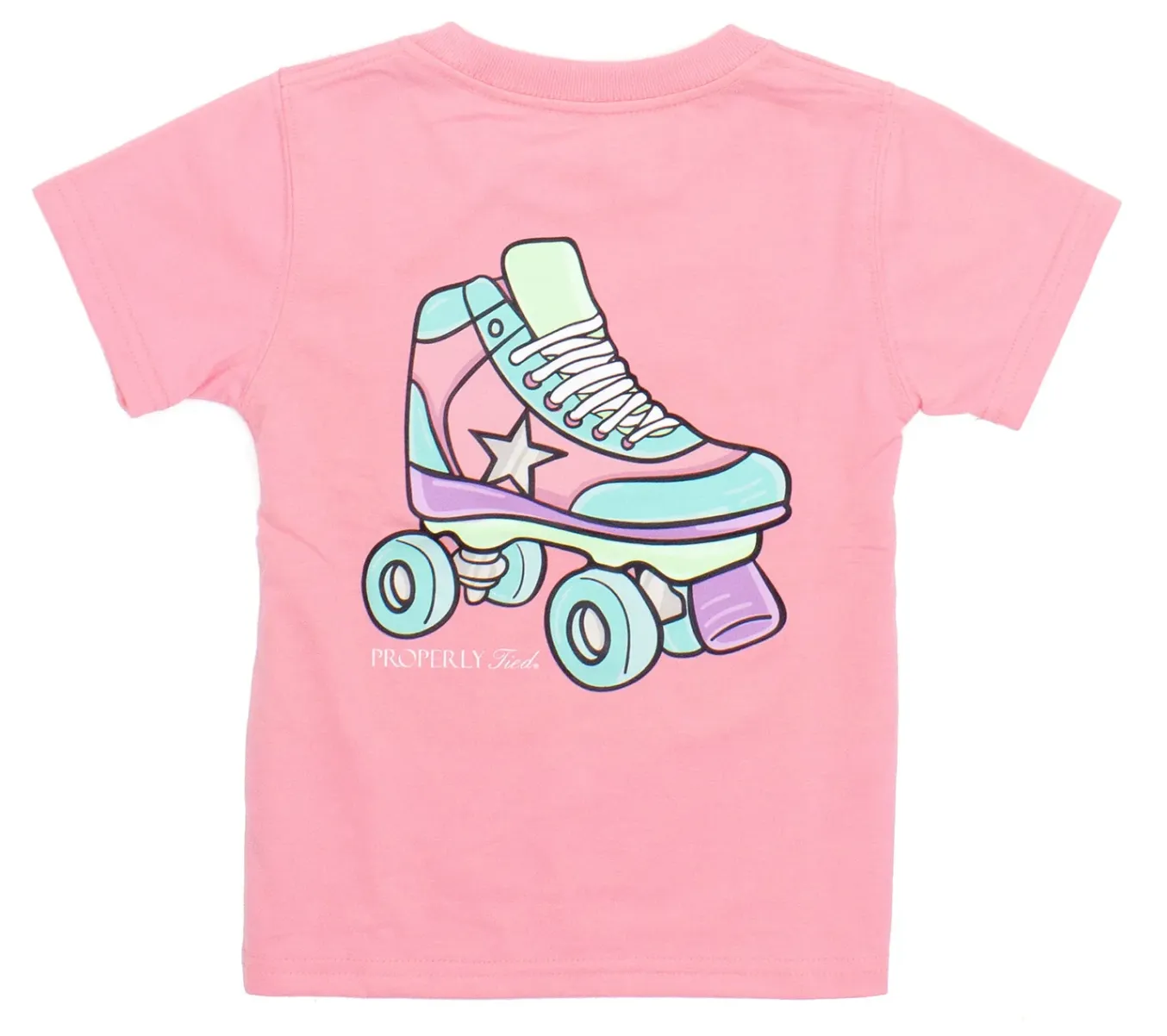 Light Pink Roller Skates Short Sleeve Shirt