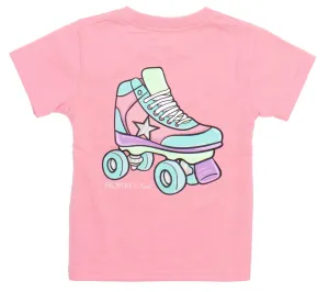 Light Pink Roller Skates Short Sleeve Shirt