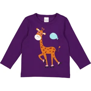 Long sleeved top- giraffe appliqué
