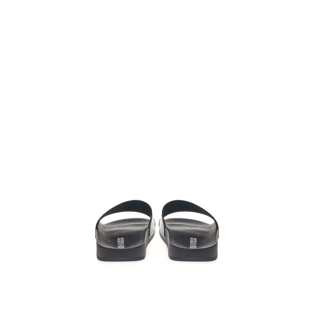 Marcelo Burlon Sleek Black Cotton Sandals for Men