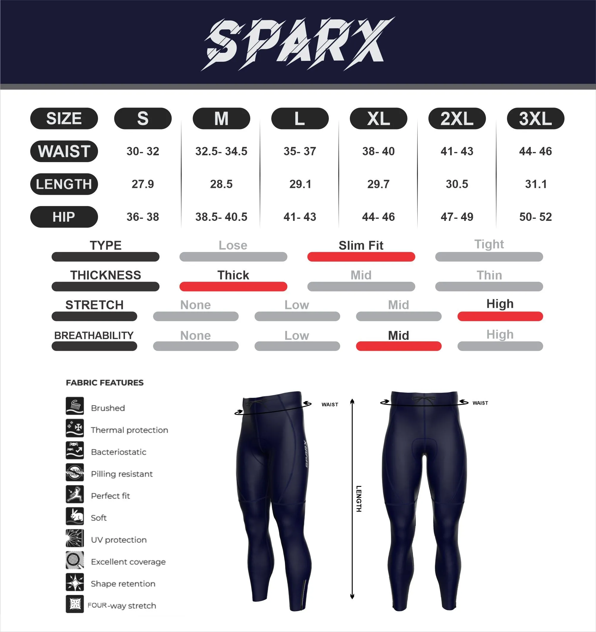 Men black Cycling Tights