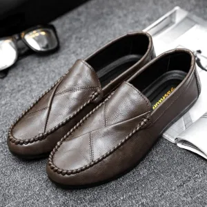 Men Loafers  New British Style Pu Leather Shoes Slip-on Casual Fashion Beanie Shoes Men Flat Cozy Lazy Driving Shoes Zapatos