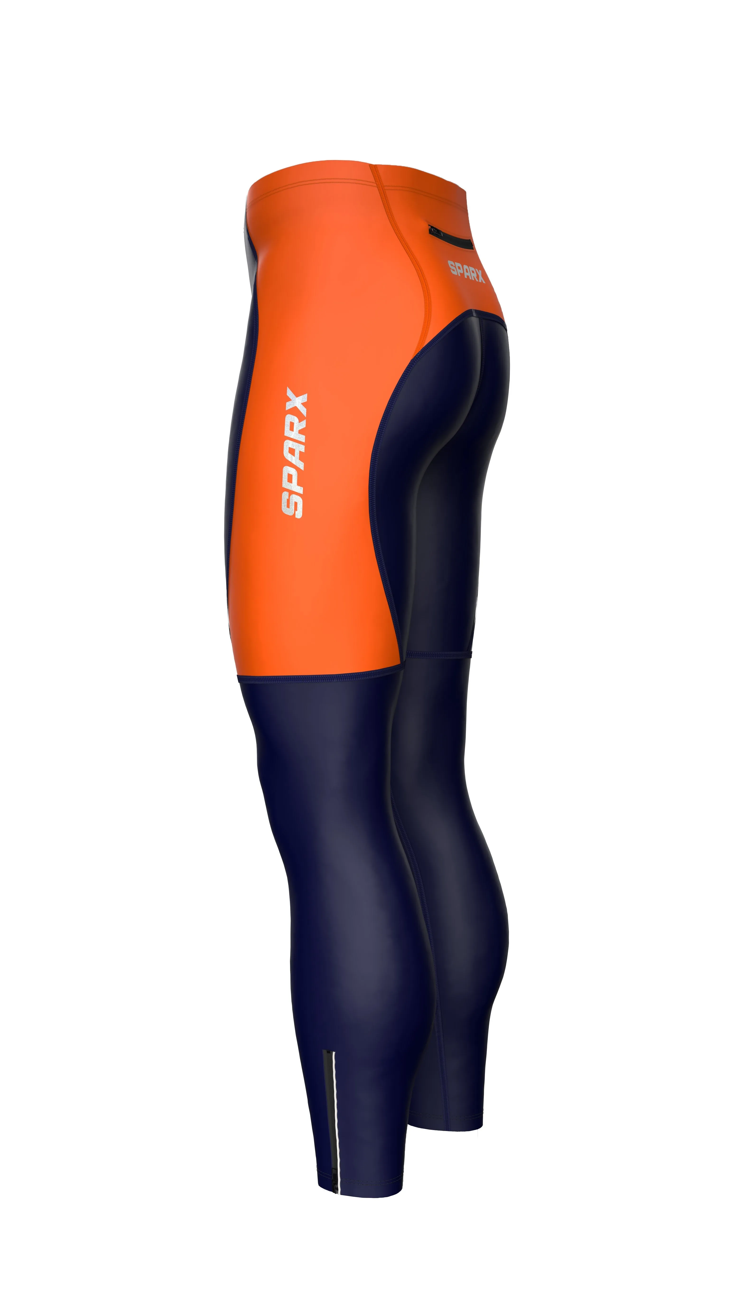 Men Orange Cycling Tights