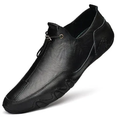 Men Shoes Sneakers Breathable Leather Men's Casual Shoes White Flats Shoes Male Loafers Footwear Driving Shoes Plus Size 38-47