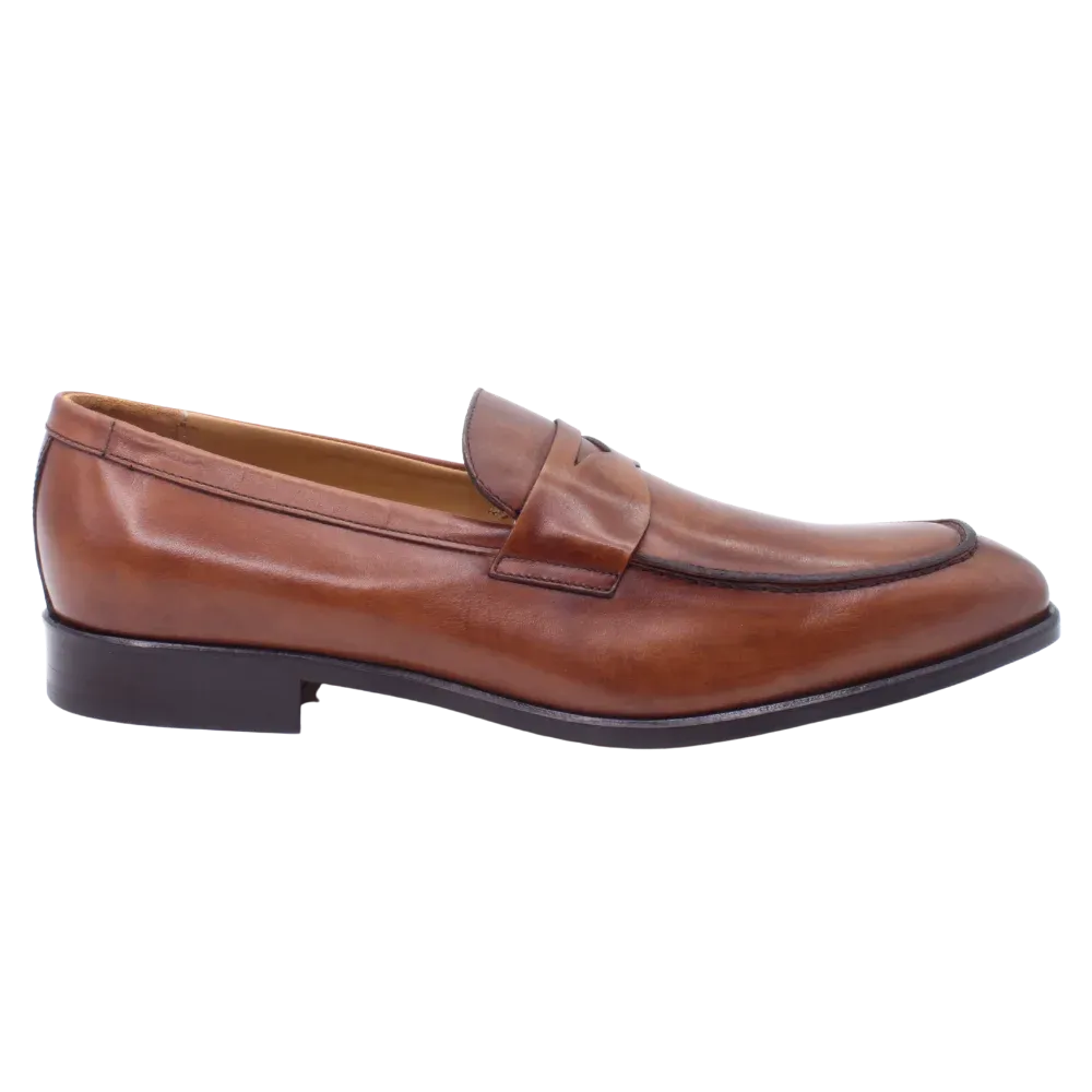 Men's Moccasin in Calf Leather Castagna Tan (MER8434)