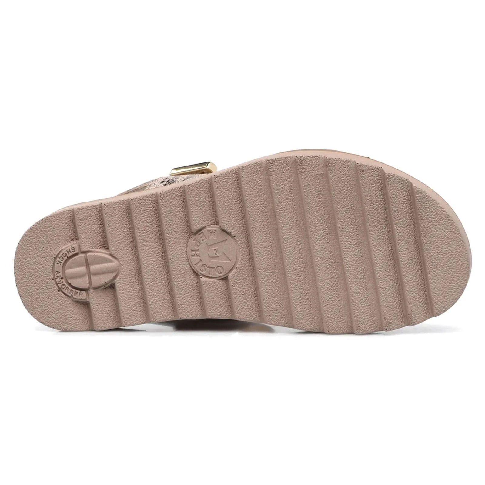 Mephisto Womens Sandals Dominica Casual Hook And Loop Metallic Leather - UK 8.5