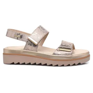 Mephisto Womens Sandals Dominica Casual Hook And Loop Metallic Leather - UK 8.5