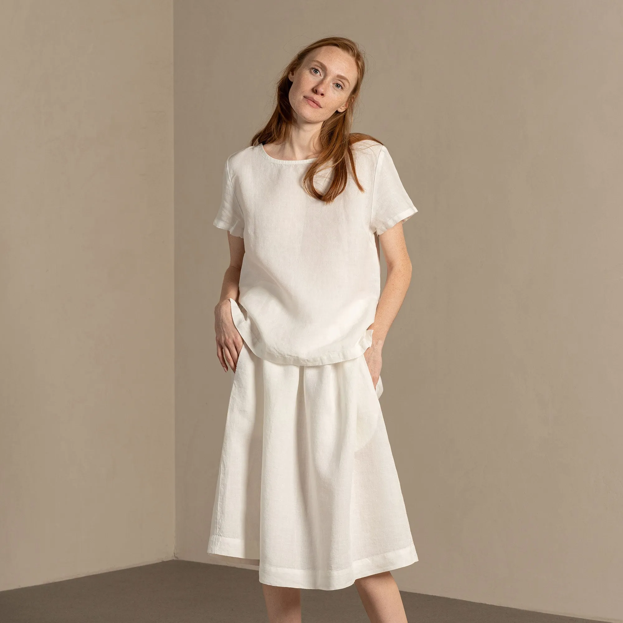 Midi Skirt Sophia Pure White