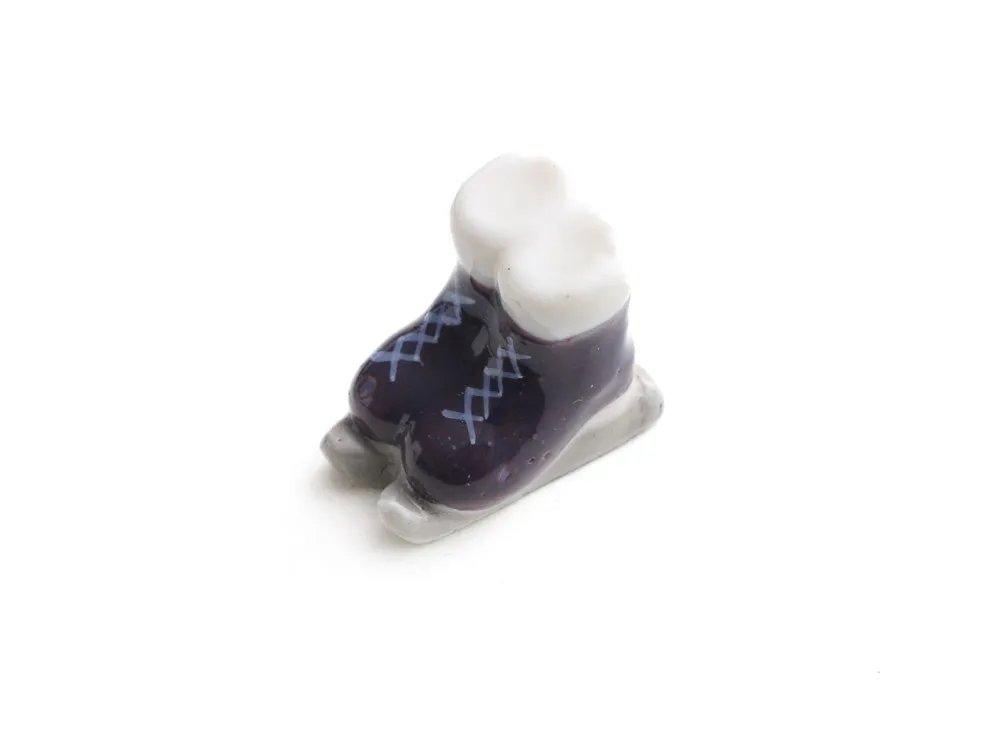 Miniature Porcelain Ornament Ice Skates Decoration in 12th Scale for Dollhouses