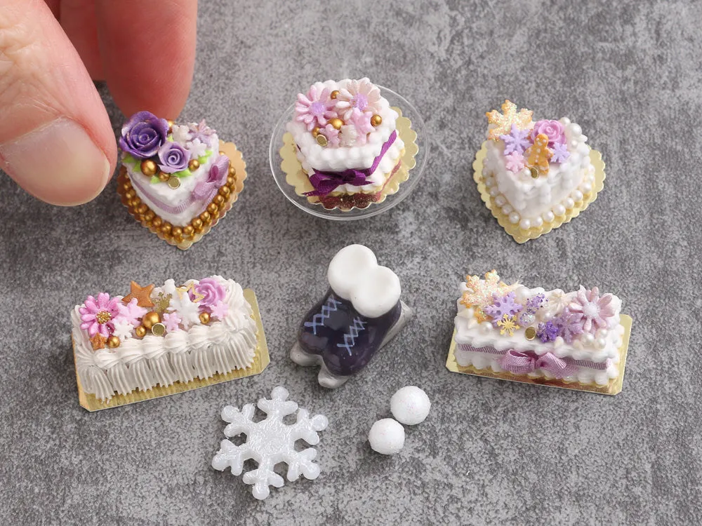Miniature Porcelain Ornament Ice Skates Decoration in 12th Scale for Dollhouses