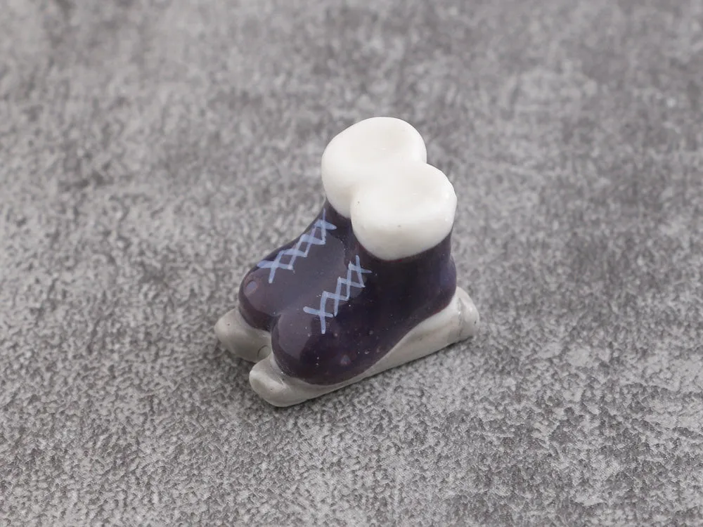 Miniature Porcelain Ornament Ice Skates Decoration in 12th Scale for Dollhouses