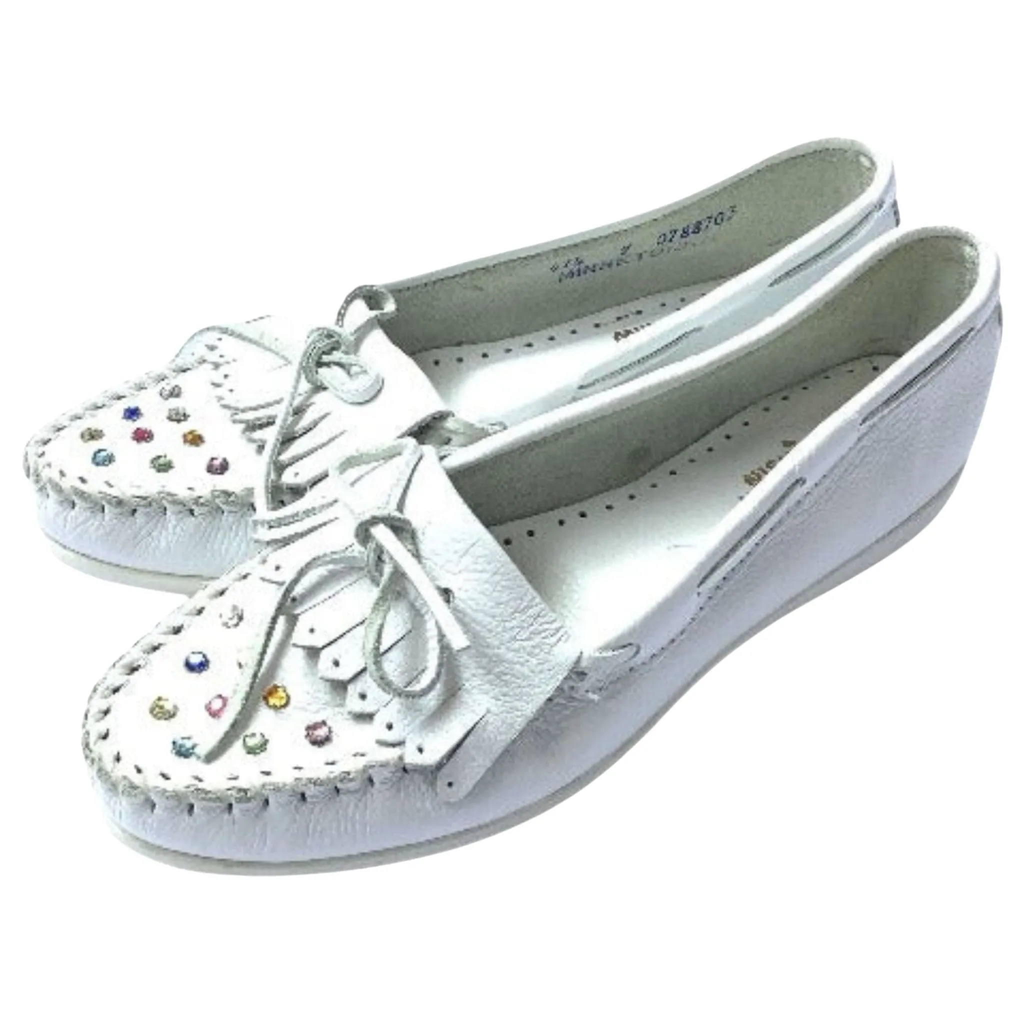 Minnetonka White Moccasins