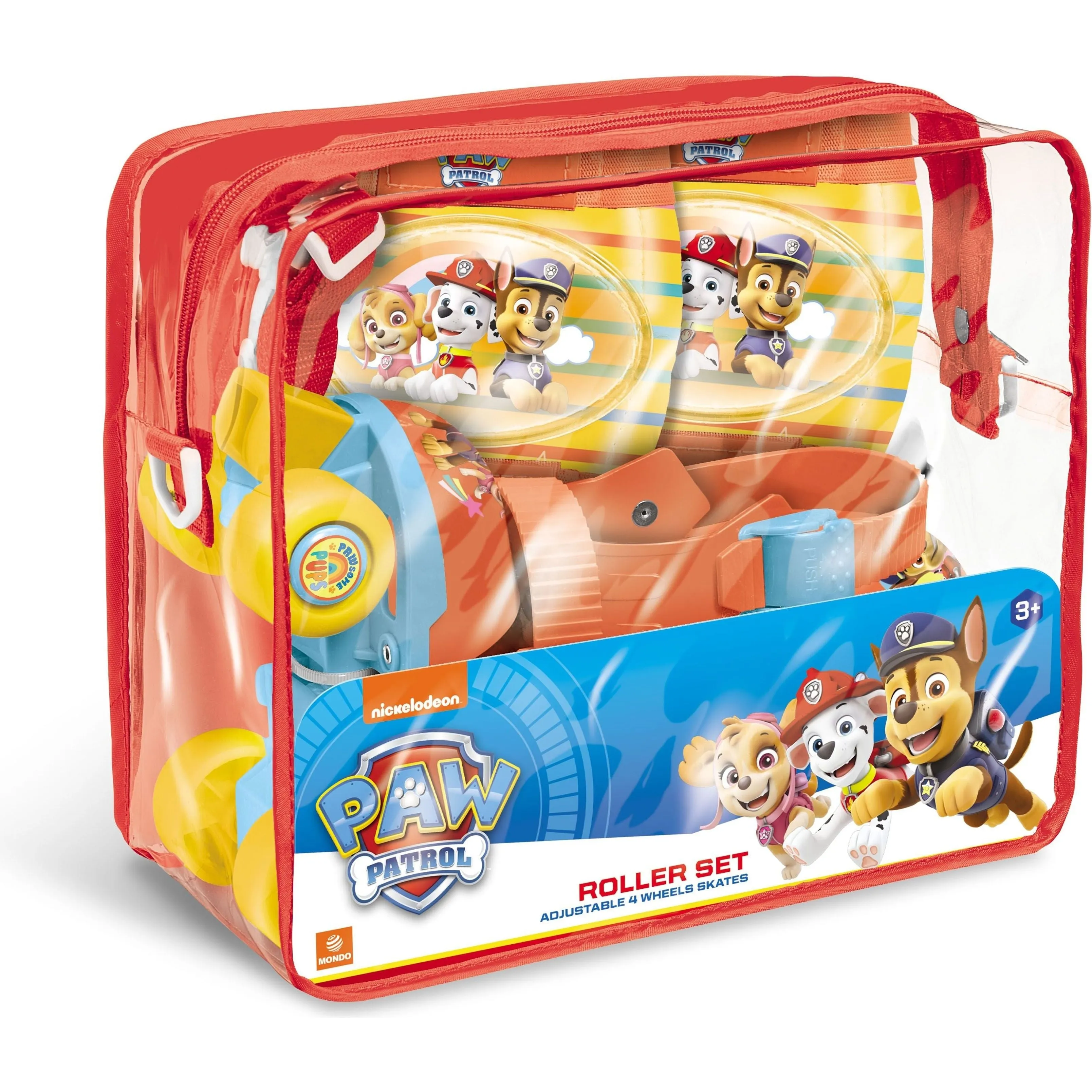 Mondo Paw Patrol 4 Wheels Adjustable Roller Skates (Size: 22-29 ) Orange Age- 3 Years & Above