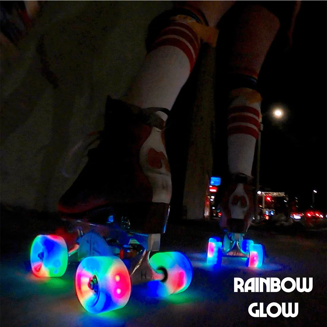 Moxi Cosmo Glow LED 62mm 80a Wheels 4pk