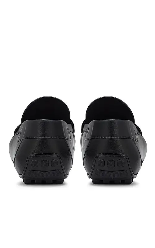 Navy Moccasins With Contrast Panel