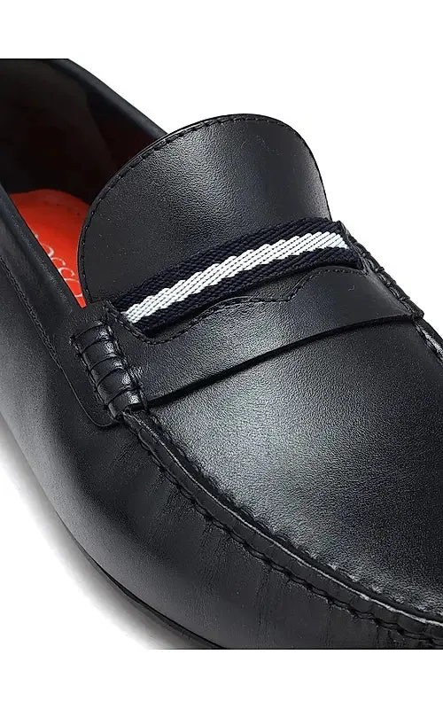 Navy Moccasins With Contrast Panel