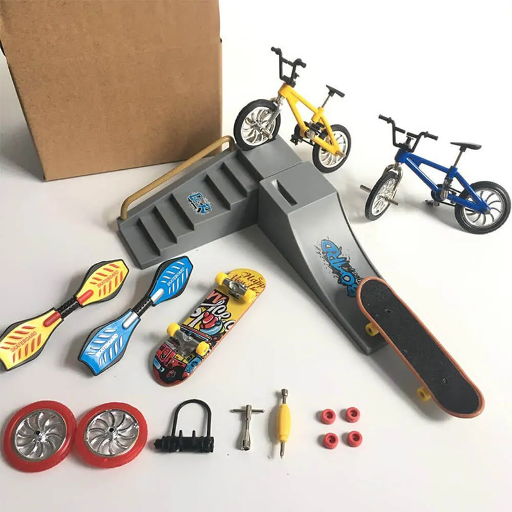 New Finger Skateboards Mini Finger Toys Set Mini Scooter Finger Roller Skates