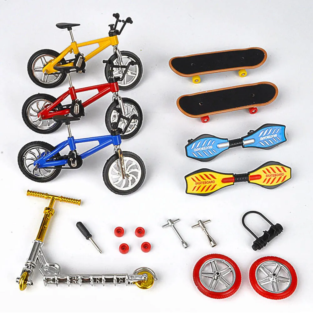 New Finger Skateboards Mini Finger Toys Set Mini Scooter Finger Roller Skates