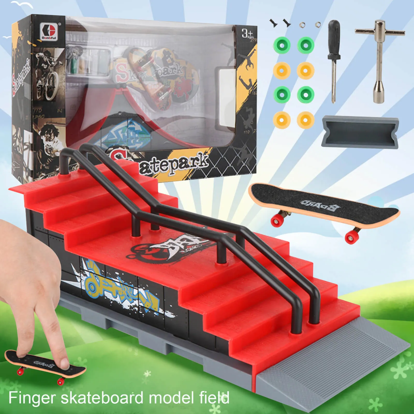New Finger Skateboards Mini Finger Toys Set Mini Scooter Finger Roller Skates