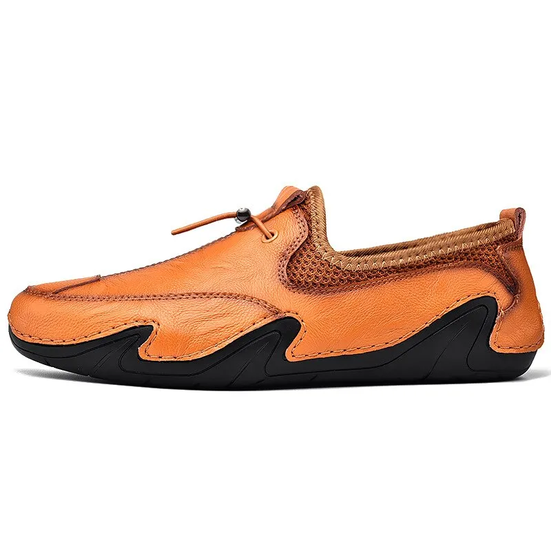 New Men's Shoes Breathable Genuine Leather Shoes Men Casual Shoes Loafers Fashion Handmade Driving Shoes Slip-On Soft Moccasins