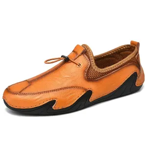 New Men's Shoes Breathable Genuine Leather Shoes Men Casual Shoes Loafers Fashion Handmade Driving Shoes Slip-On Soft Moccasins