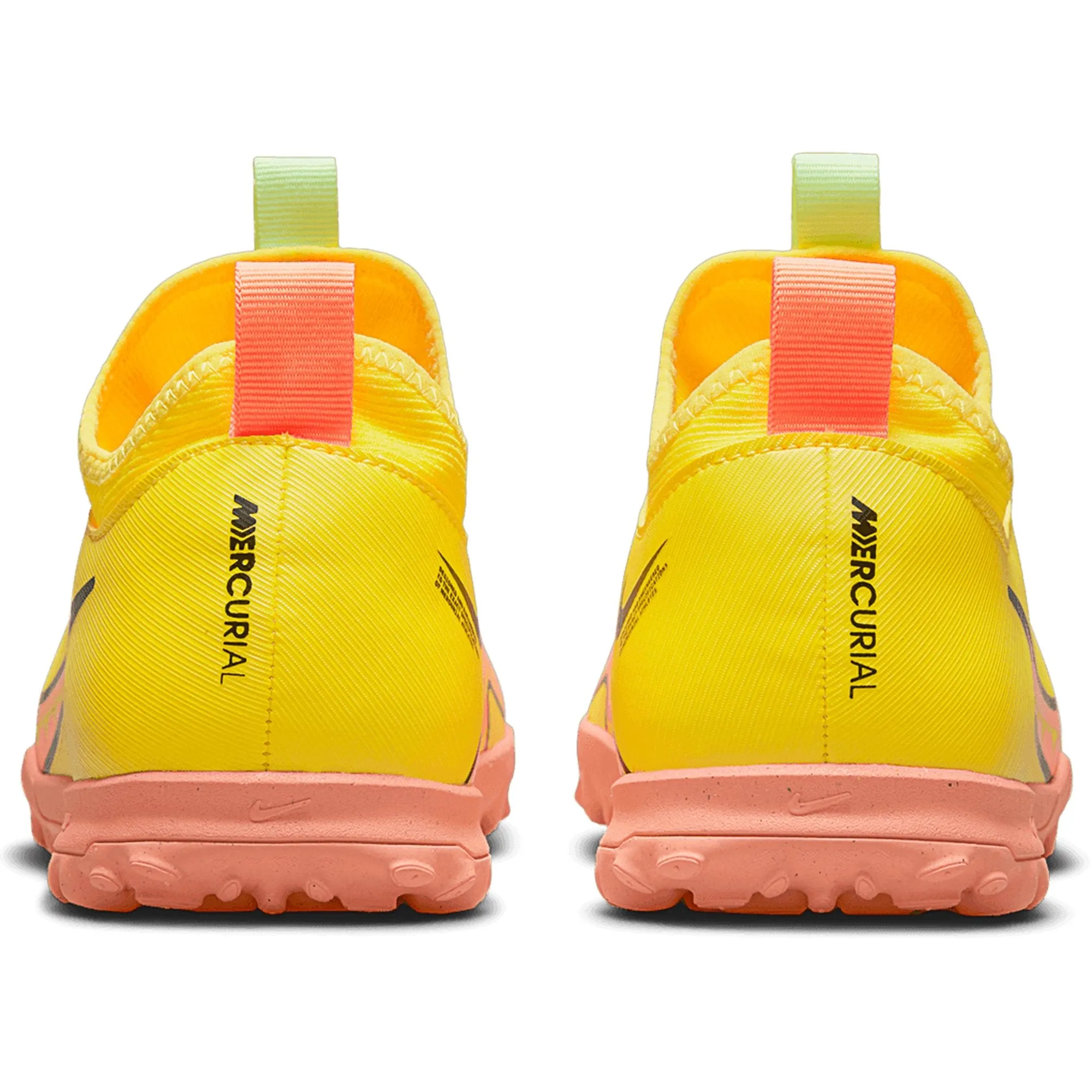 Nike Junior Zoom Mercurial Vapor 15 Academy TF Turf Soccer Shoes - Yellow Strike/Sunset Glow/Volt Ice