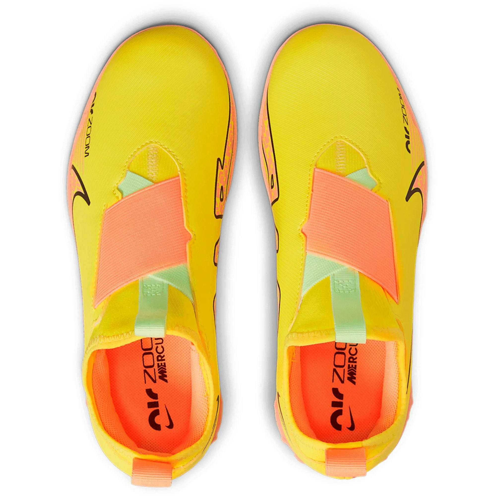 Nike Junior Zoom Mercurial Vapor 15 Academy TF Turf Soccer Shoes - Yellow Strike/Sunset Glow/Volt Ice