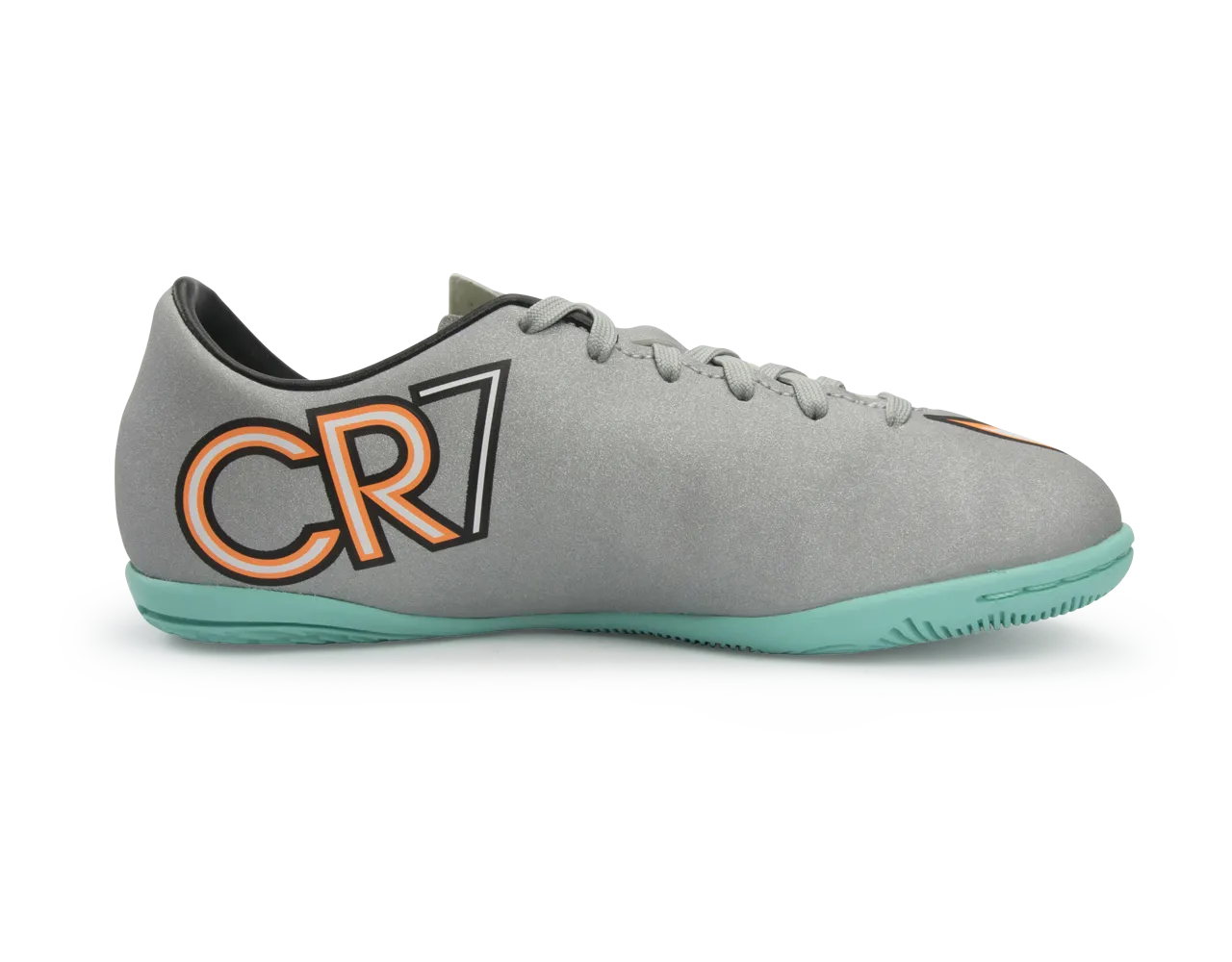 Nike Kids Mercurial Victory V CR Indoor Soccer Shoes Metallic Silver/Hyper Turquoise/Black